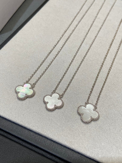 [Clover Jewelry]CLOVER MEDIUM SILVER WHITE MOP NECKLACE