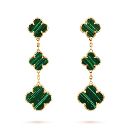 [Clover Jewelry]CLOVER MALACHITE 3 MOTIFS GOLD