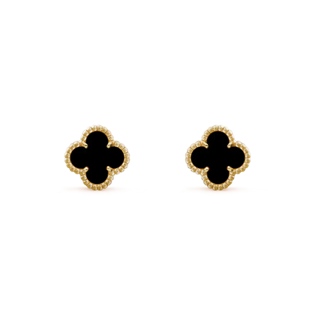 [Clover Jewelry]CLOVER MINI 9.5MM BLACK MOP EARRINGS
