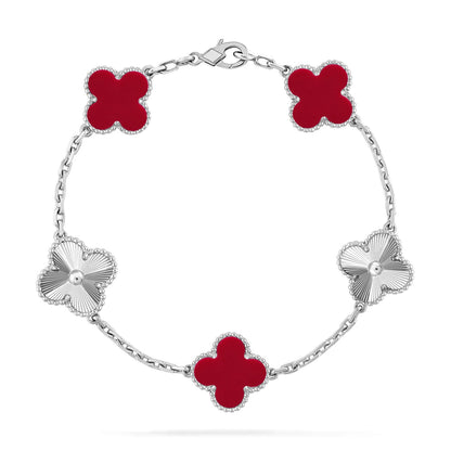 [Clover Jewelry] CLOVER 5 MOTIF RED CORNELIAN BRACELET COLLECTION
