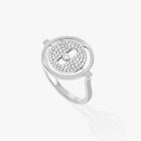 [Clover Jewelry]LUCKY MOVE PAVED SILVER DIAMOND RING
