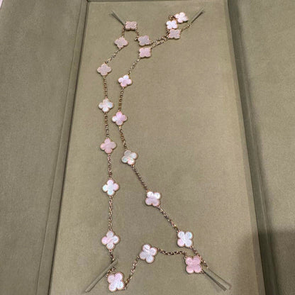 [Clover Jewelry]CLOVER 20 MOTIFS PINK MOP NECKLACE