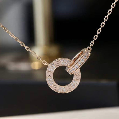 [Clover Jewelry]LOVE  FULL DIAMOND PENDANT NECKLACE
