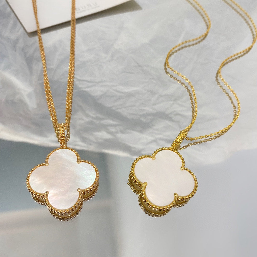 [Clover Jewelry]CLOVER 25MM MOP LARGE PENDANT NECKLACE