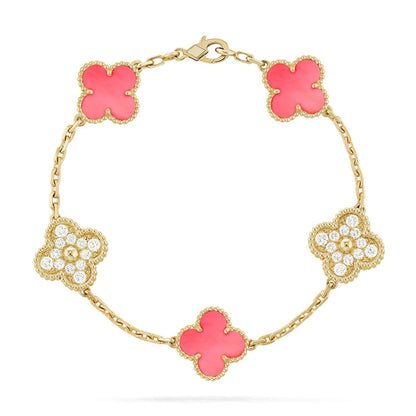 [Clover Jewelry] CLOVER 5 MOTIFS  PINK MOP BRACELET COLLECTION