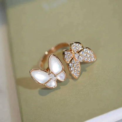 [Clover Jewelry]TWIN BUTTERFLY DIAMOND MOP RING