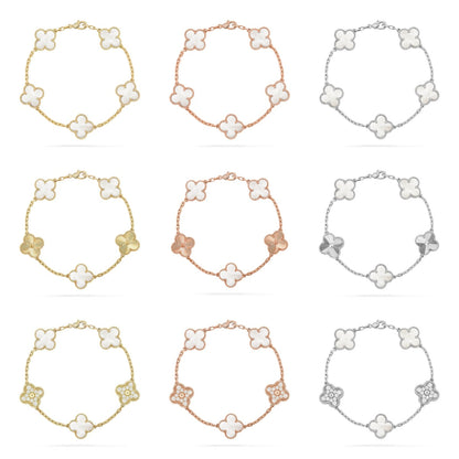 [Clover Jewelry]CLOVER WHITE PEARL MOP 5 MOTIF BRACELET COLLECTION