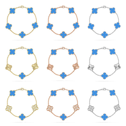 [Clover Jewelry] CLOVER 5 MOTIF BLUE AGATE BRACELET COLLECTION