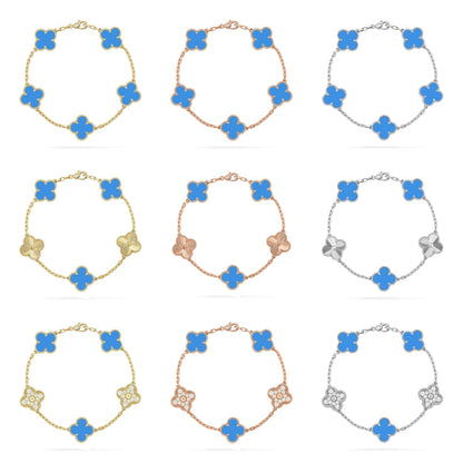 [Clover Jewelry] CLOVER 5 MOTIF BLUE AGATE BRACELET COLLECTION