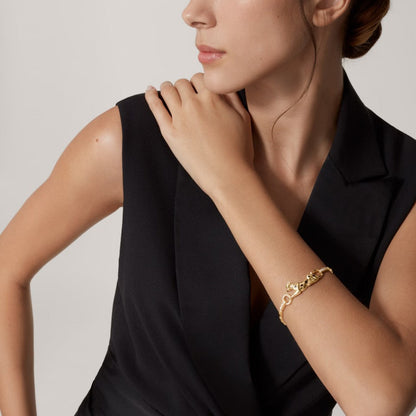 [Clover Jewelry]PANTHERE HALF DIAMOND ON CHAIN BRACELET