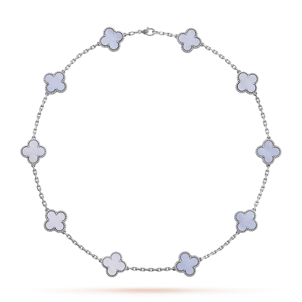 [Clover Jewelry]CLOVER 10 MOTIFS BLUE CHALCEDONY NECKLACE