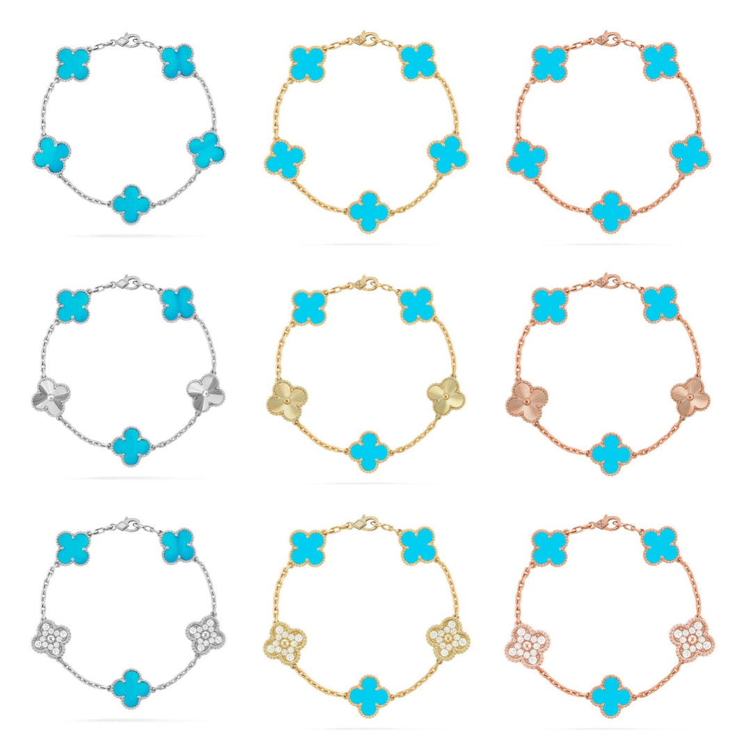 [Clover Jewelry] CLOVER 5 MOTIF TURQUOISE BRACELET COLLECTION