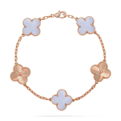 [Clover Jewelry] CLOVER 5 MOTIF PURPLE CHALCEDONY BRACELET COLLECTION