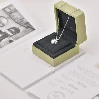 [Clover Jewelry]CLOVER  15MM DIAMOND LASER NECKLACE SILVER