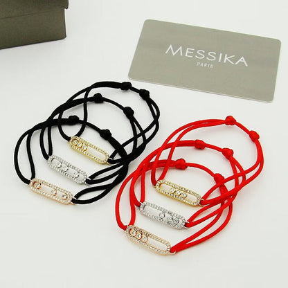 [Clover Jewelry]Messika Care(s) pink cord pavé bracelet