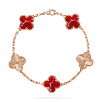 [Clover Jewelry]CLOVER 5 MOTIF RED PATTERN BRACELET COLLECTION