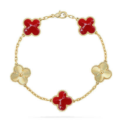 [Clover Jewelry]CLOVER 5 MOTIF RED PATTERN BRACELET COLLECTION