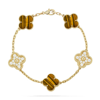 [Clover Jewelry] CLOVER 5 MOTIFS TIGER EYE BRACELET COLLECTION