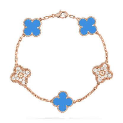 [Clover Jewelry] CLOVER 5 MOTIF BLUE AGATE BRACELET COLLECTION