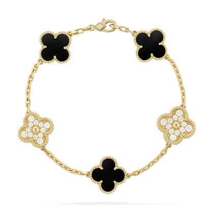 [Clover Jewelry] CLOVER 5 MOTIF ONYXS BRACELET COLLECTION