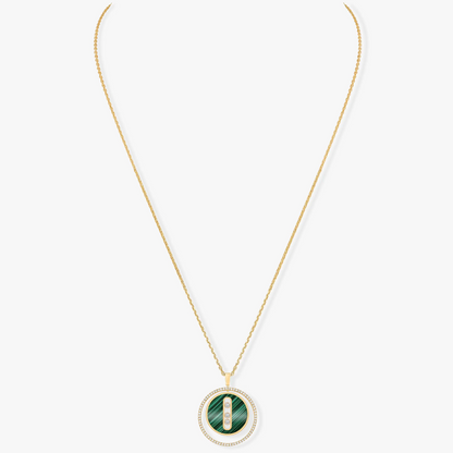 [Clover Jewelry]LUCKY MOVE 3 DIAMOND MALACHITE GOLD DIAMOND NECKLACE