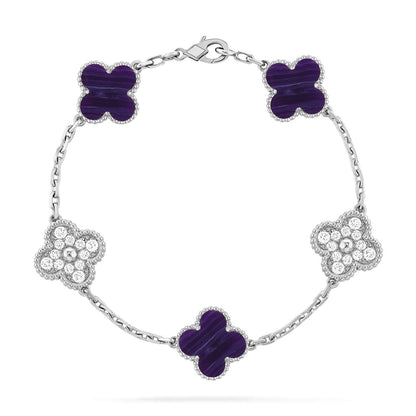 [Clover Jewelry]CLOVER 5 MOTIF PURPLE STRIPES BRACELET COLLECTION