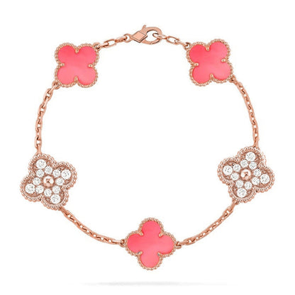 [Clover Jewelry] CLOVER 5 MOTIFS  PINK MOP BRACELET COLLECTION