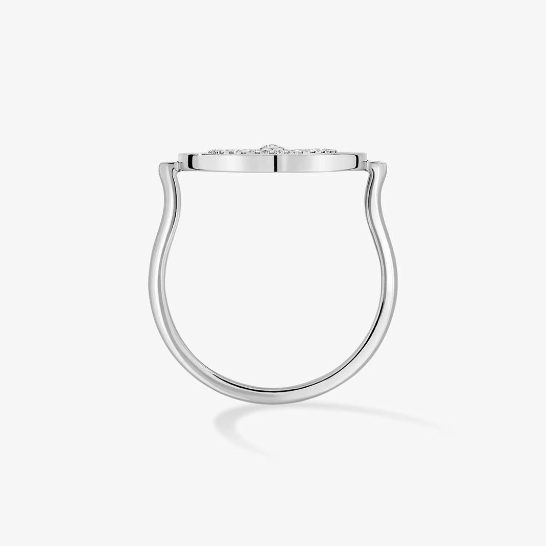 [Clover Jewelry]LUCKY MOVE PAVED SILVER DIAMOND RING