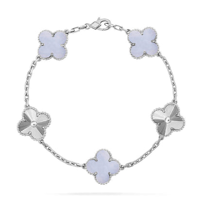 [Clover Jewelry] CLOVER 5 MOTIF PURPLE CHALCEDONY BRACELET COLLECTION
