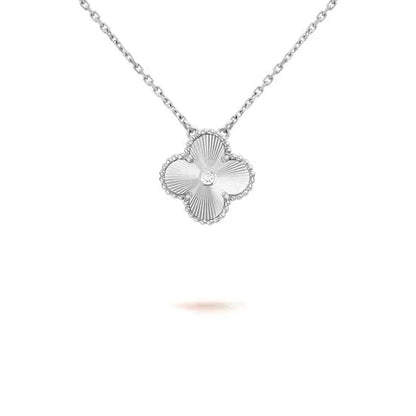 [Clover Jewelry]CLOVER  15MM DIAMOND LASER NECKLACE SILVER