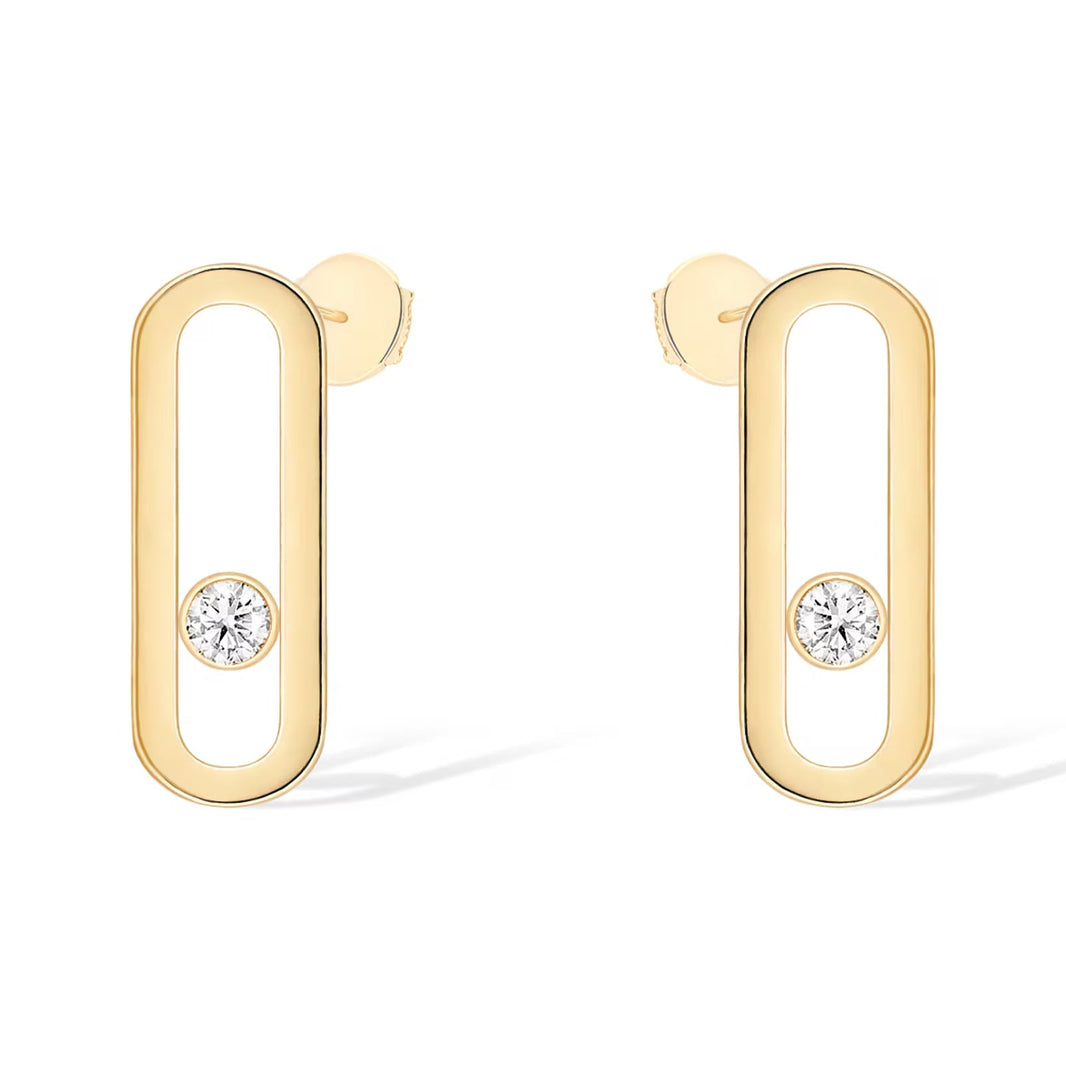 [Clover Jewelry]MOVE UNO SMALL 1 DIAMOND EARRINGS