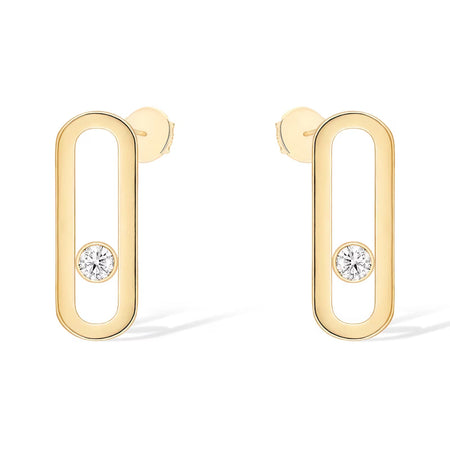 [Clover Jewelry]MOVE UNO SMALL 1 DIAMOND EARRINGS