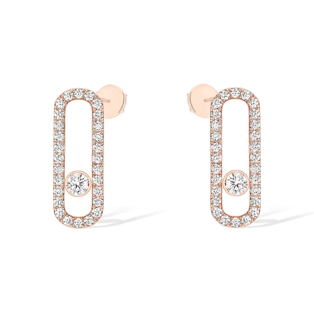[Clover Jewelry]MOVE UNO STUD DIAMOND PAVED EARRINGS