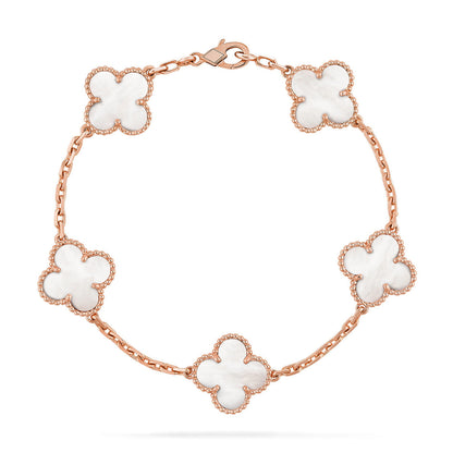 [Clover Jewelry]CLOVER WHITE PEARL MOP 5 MOTIF BRACELET COLLECTION