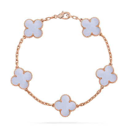 [Clover Jewelry] CLOVER 5 MOTIF PURPLE CHALCEDONY BRACELET COLLECTION
