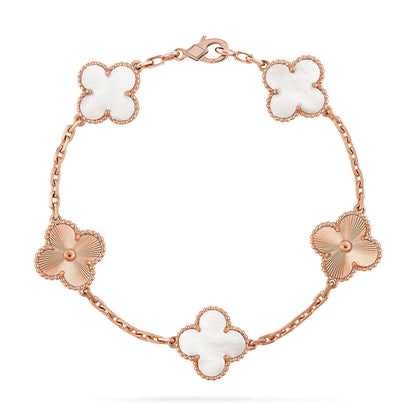 [Clover Jewelry]CLOVER WHITE PEARL MOP 5 MOTIF BRACELET COLLECTION