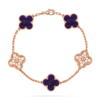 [Clover Jewelry]CLOVER 5 MOTIF PURPLE STRIPES BRACELET COLLECTION