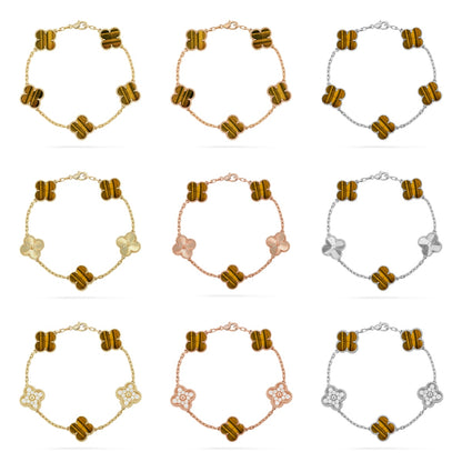 [Clover Jewelry] CLOVER 5 MOTIFS TIGER EYE BRACELET COLLECTION