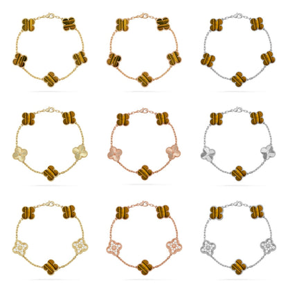 [Clover Jewelry] CLOVER 5 MOTIFS TIGER EYE BRACELET COLLECTION