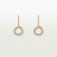 [Clover Jewelry]TRINITY HALF DIAMOND  EARRINGS