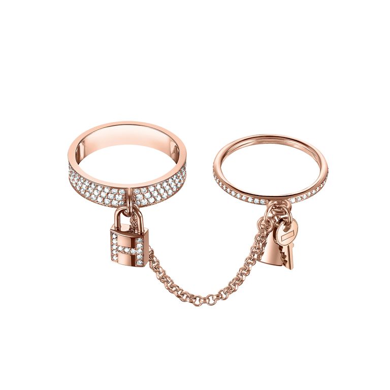 [Clover Jewelry]HM KELLY CLOCHETTE DOUBLE RING IN  WITH DIAMONDS