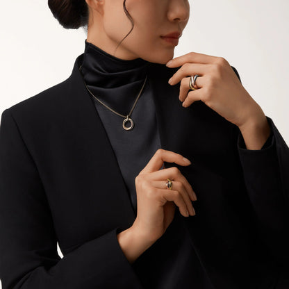 [Clover Jewelry]TRINITY MEDIUM  DIAMONDS NECKLACE