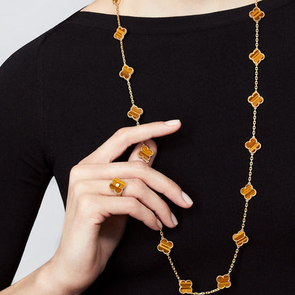 [Clover Jewelry]CLOVER 20 MOTIFS TIGER EYE ROSE GOLD