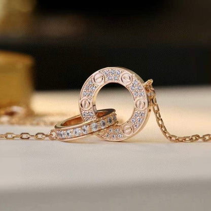 [Clover Jewelry]LOVE  FULL DIAMOND PENDANT NECKLACE