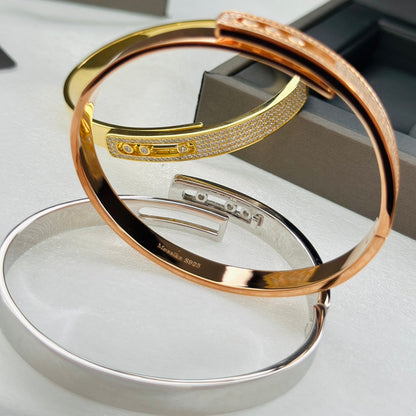 [Clover Jewelry]Move Noa Rose Gold Pavé Diamond Bangle Bracelet
