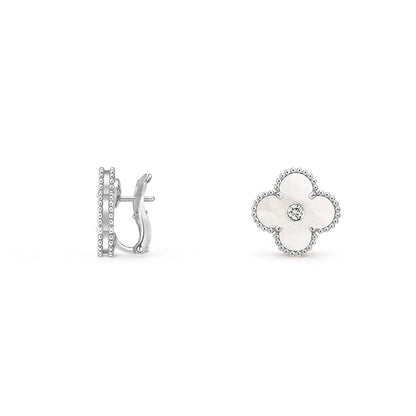 [Clover Jewelry]CLOVER SILVER 15MM MOP DIAMOND EARRINGS COLLECTION