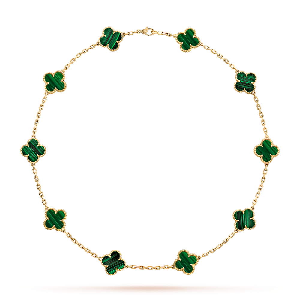 [Clover Jewelry]CLOVER 10 MOTIFS MALACHITE NECKLACE