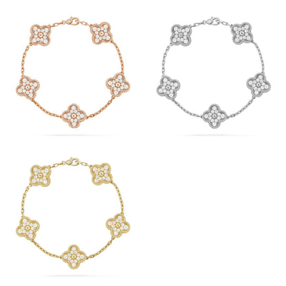 [Clover Jewelry] CLOVER 5 MOTIF FULL DIAMOND BRACELET COLLECTION