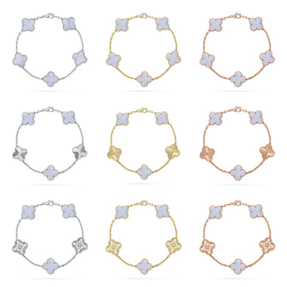 [Clover Jewelry] CLOVER 5 MOTIF PURPLE CHALCEDONY BRACELET COLLECTION