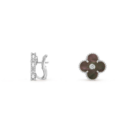 [Clover Jewelry]CLOVER SILVER 15MM MOP DIAMOND EARRINGS COLLECTION